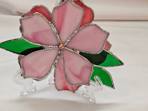 Stained Glass Pink Flower