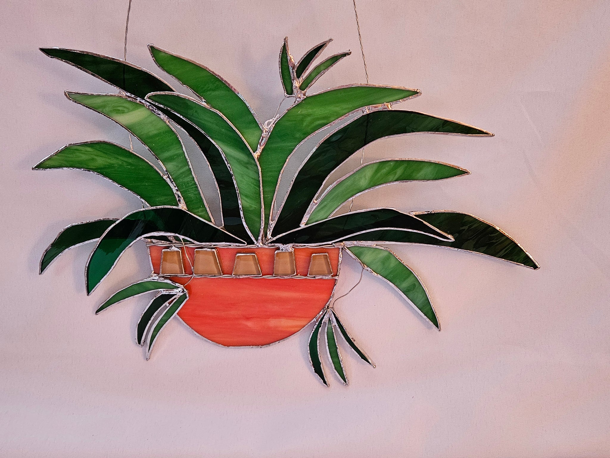 spider plant art Stained Glass Spider Plant – Flat Panda Crafts