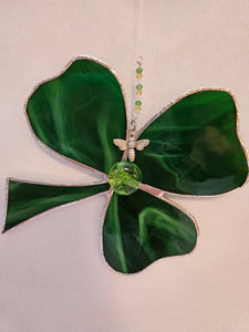 Stained Glass - Shamrock w/ Bead Center