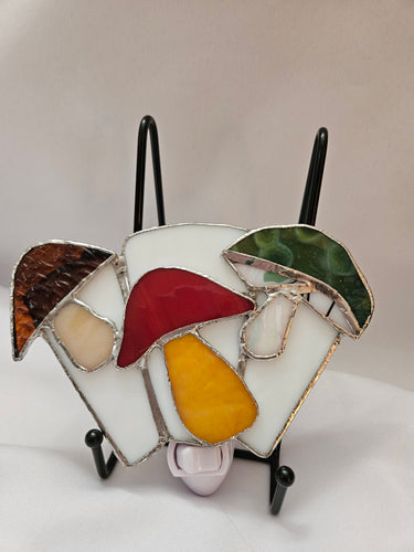 Stained Glass - Three Mushroom Night Light