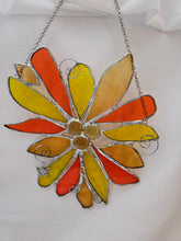 Stained Glass - Art Deco Yellow and Orange Flower