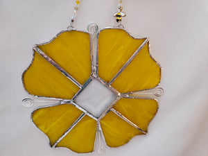 Stained Glass - Art Deco Yellow Flower