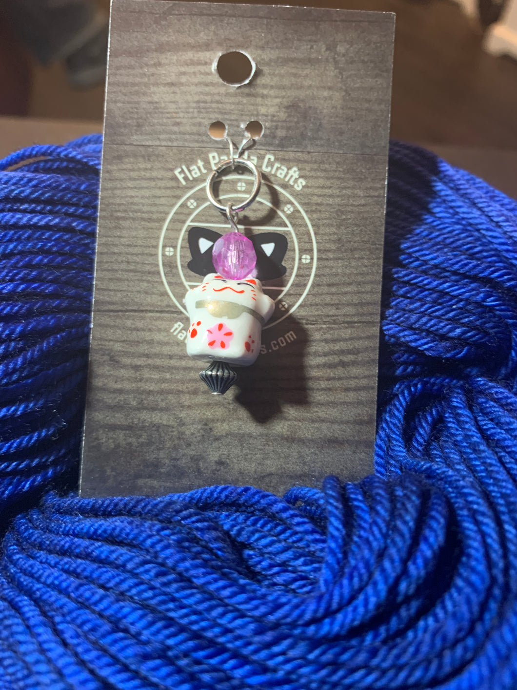 Chinese Lucky Cat - Purple Bead